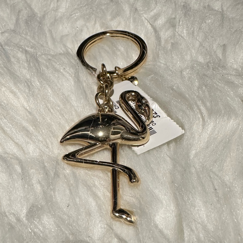 NWT J. Crew Flamingo Gold Keychain
